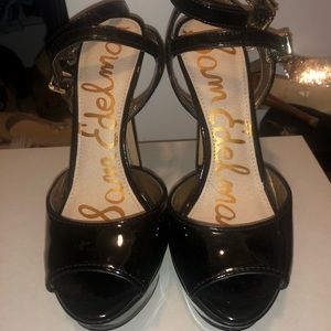 Black Patent Sam Edelman Platform Heels